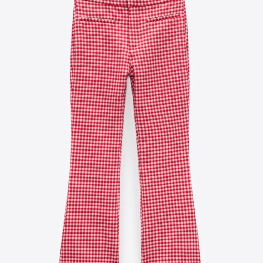 Zara - Pink and Red Checkered Pants - Never worn - New - SizeXS - Gingham